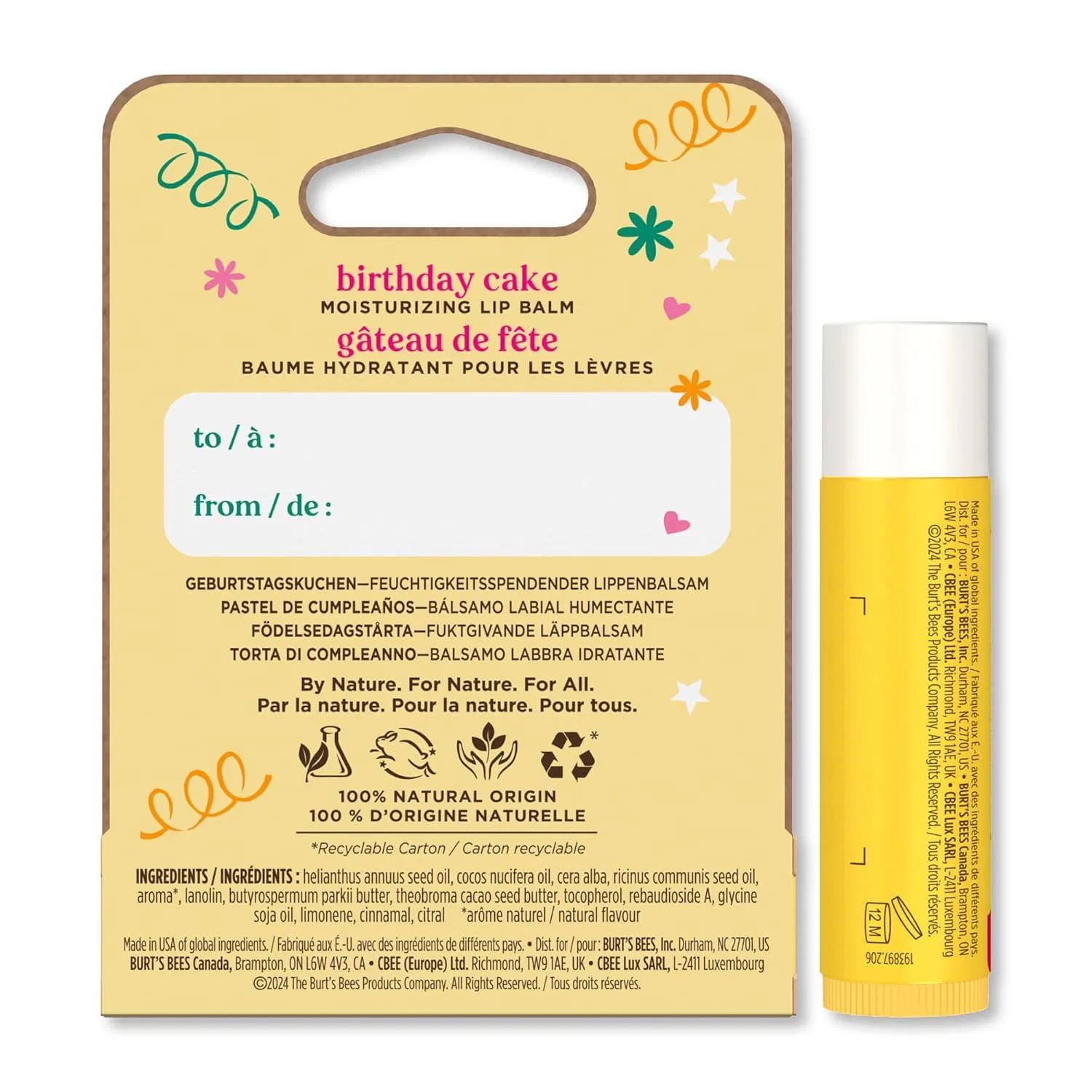 Увлажняющий бальзам для губ Burt's Bees с ароматом праздничного торта, 4.25 г Burt'S Bees — фото 2