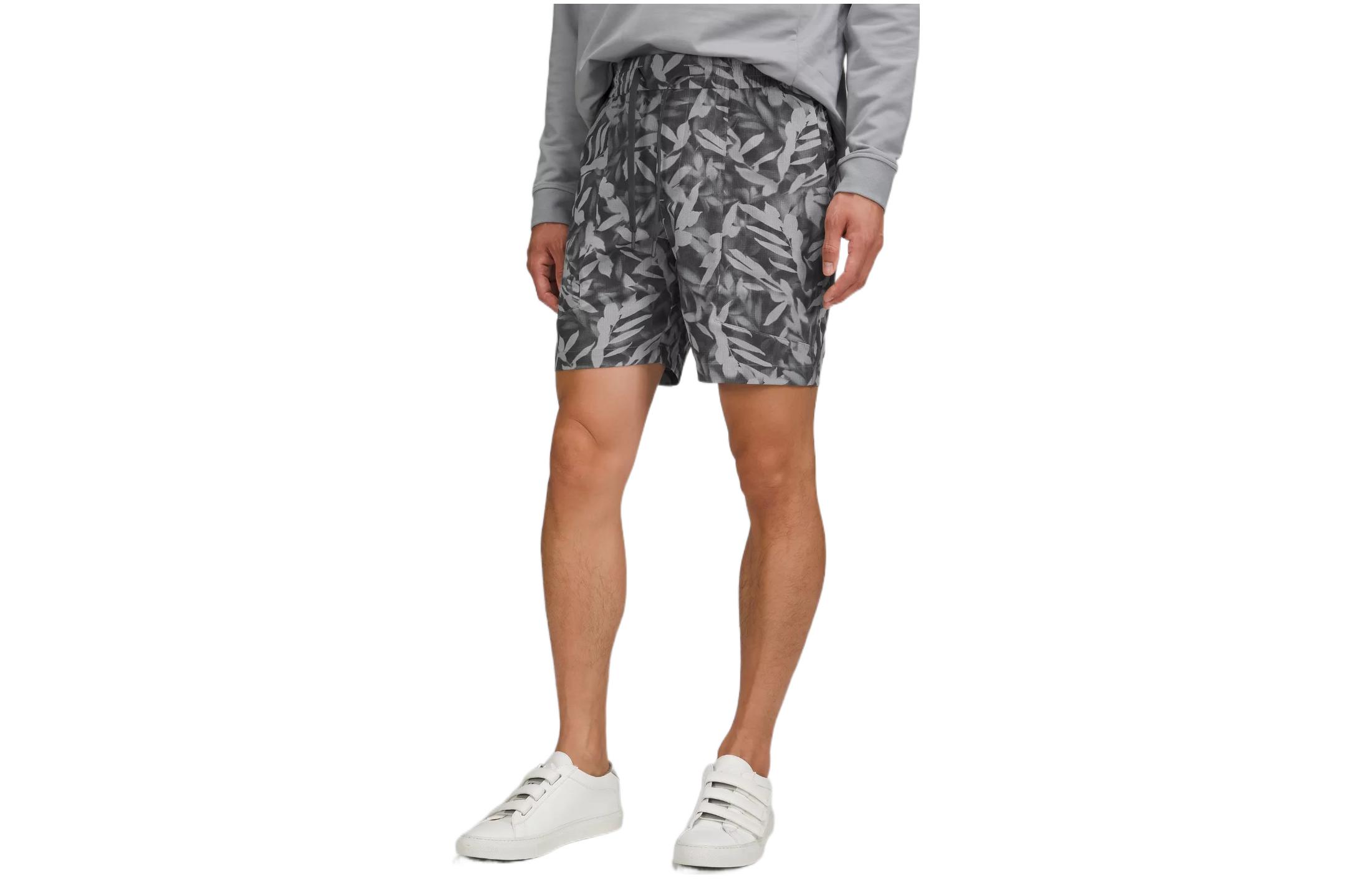 

Повседневные шорты 8 футов мужские Lululemon, Black Crackle/PIN3