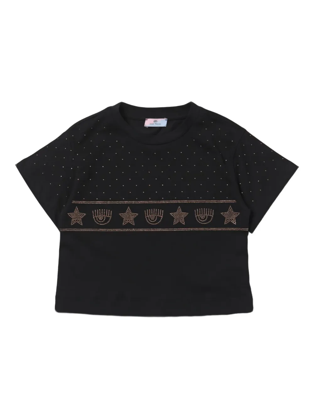 

Футболка с заклепками Chiara Ferragni Kids, черный