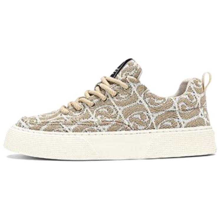 

QIQUDUCK Мужские низкие скейтерские кеды бежевые, цвет Beige
