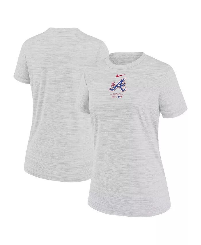 

Белая женская футболка Atlanta Braves City Connect Practice Velocity Nike, белый