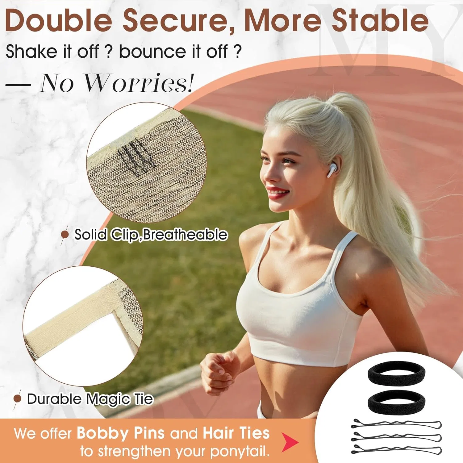 Накладной хвост из натуральных волос «#18P613» от MY-LADY My-Lady, 18P613 Ash Blonde/Blonde — фото 2
