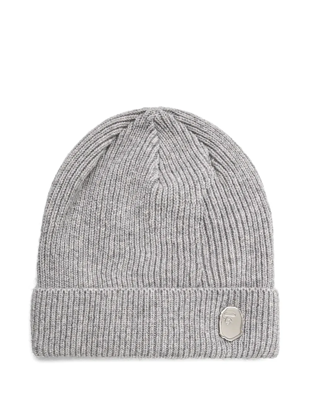 

Шапка бини в рубчик с логотипом A BATHING APE, серый