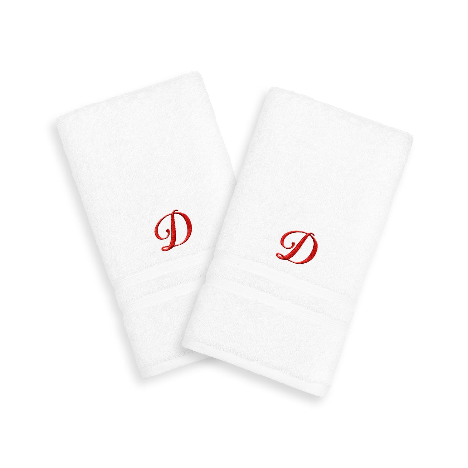 

Linum Home Textiles Red Script Denzi Single Letter Полотенца для рук с монограммой, 2 упаковки