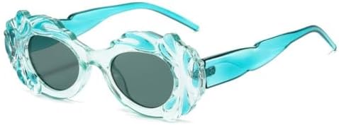 

Винтажные овальные солнцезащитные очки для женщин, стильные, конфетного цвета, в форме облака, модные панк-очки с защитой от УФ-излучения UV400, спортивные очки MTZJH, Blue