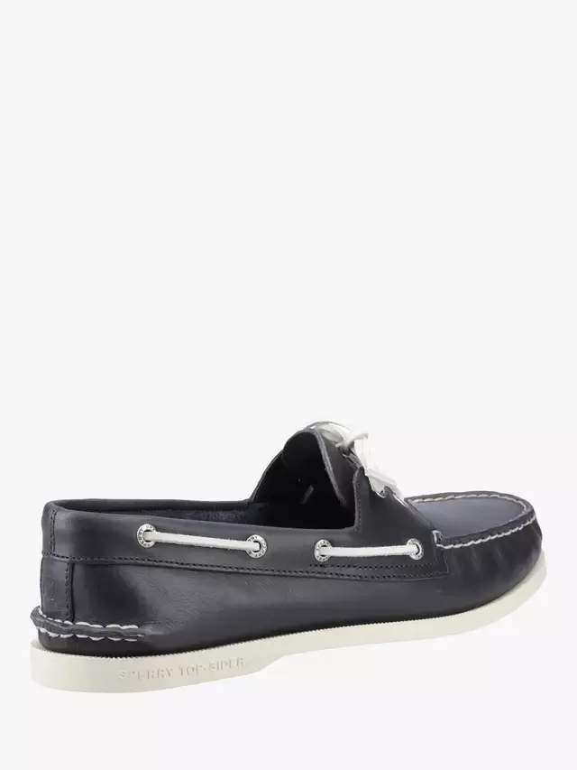 Оригинальные лодочные туфли с двумя люверсами и широкой колодкой Sperry, Navy — фото 3