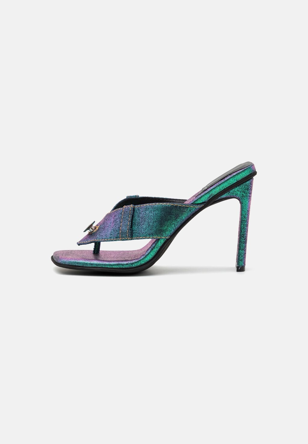 

Сандалии JEANETIC Jeffrey Campbell, цвет green irisdescent denim