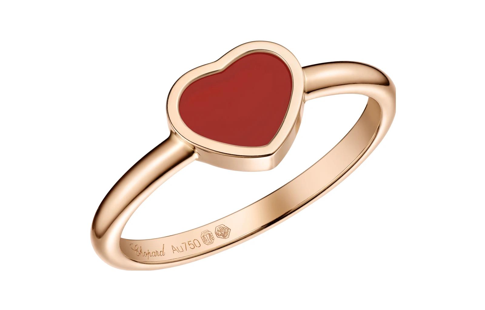 

Chopard Кольцо My Happy Heart из 18-каратного розового золота с сердоликом