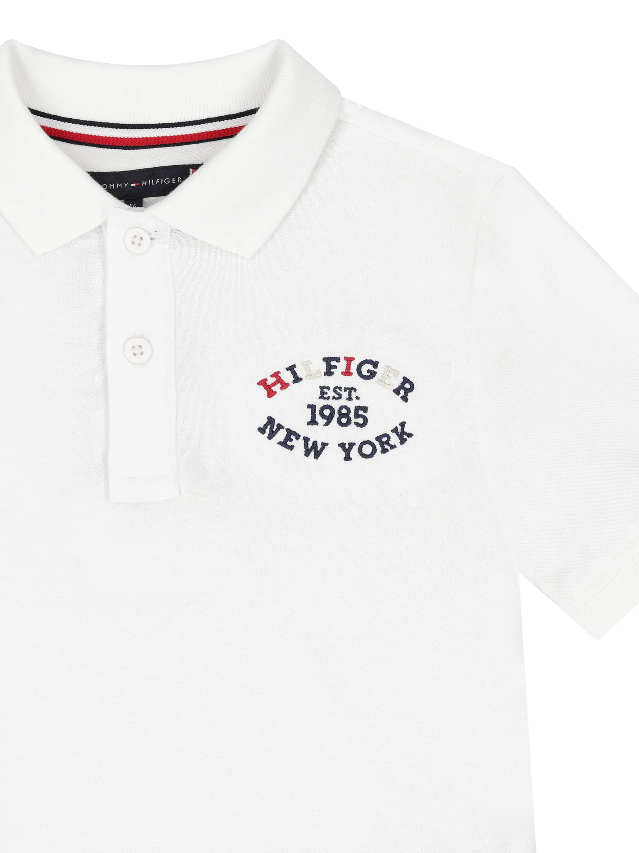 Рубашка поло с вышитым логотипом Tommy Hilfiger Junior, белый — фото 3