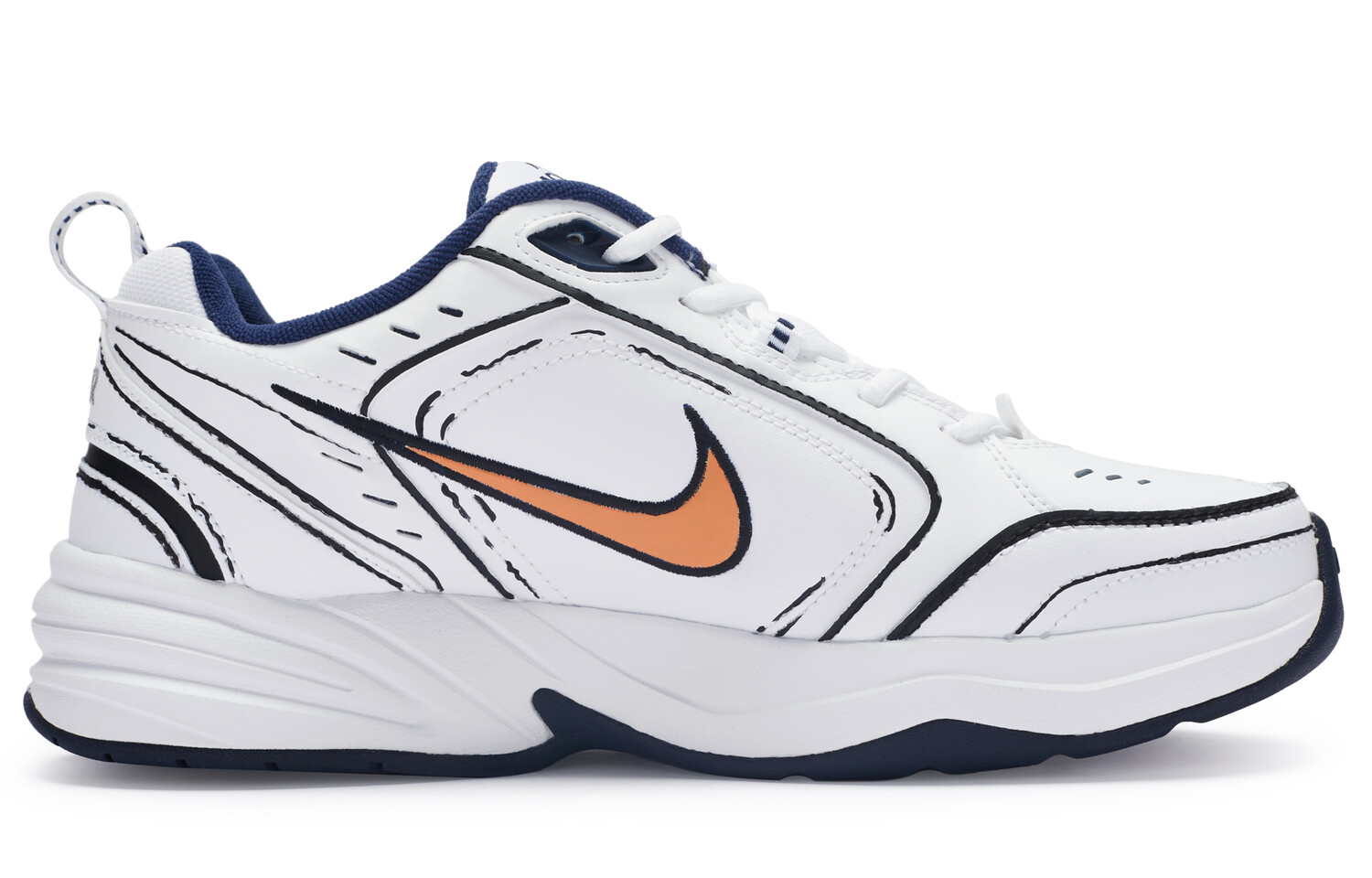 

Кроссовки Nike Air Monarch 4 Chunky Sneakers Unisex Low-top White/Orange, белый