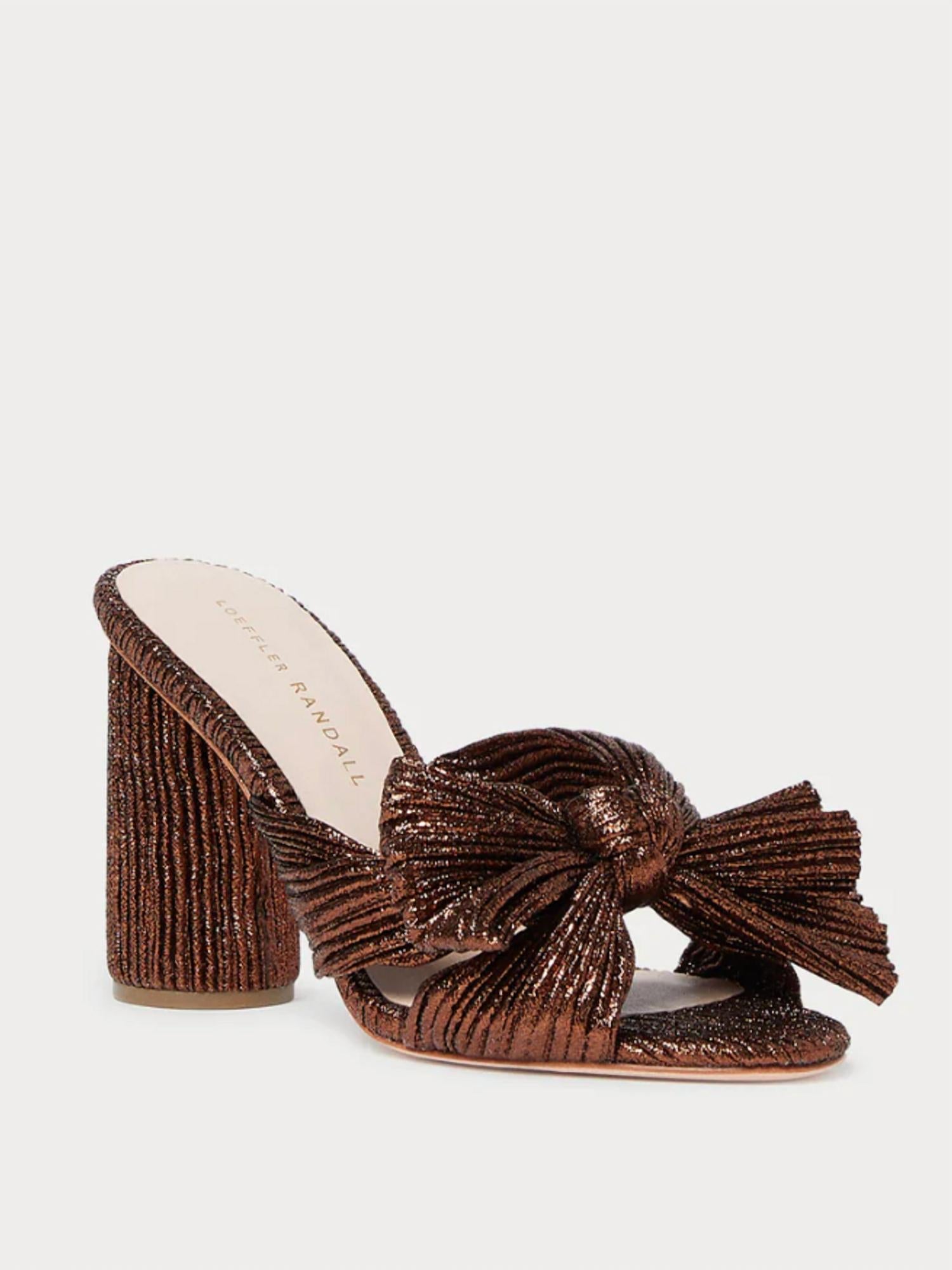 Penny металлизированные мюли на квадратном каблуке цвета мокко Loeffler Randall, мокко