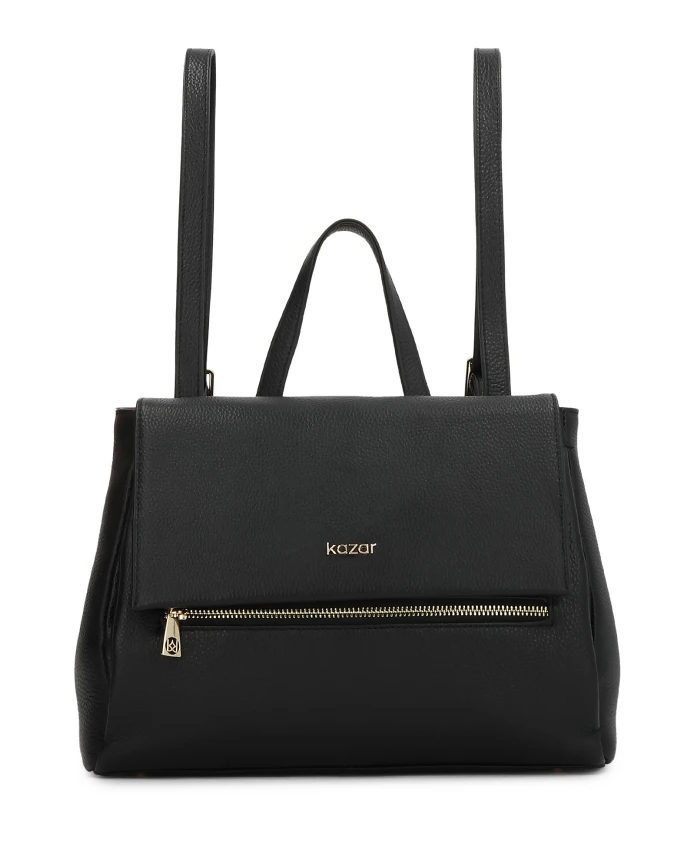 

Кожаный рюкзак с клапаном Kazar, черный