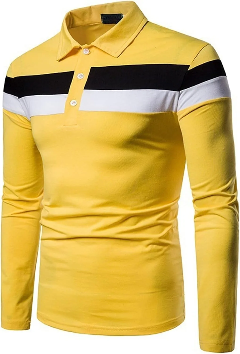 

Мужская поло с длинным рукавом casual slim в полоску YONGHS