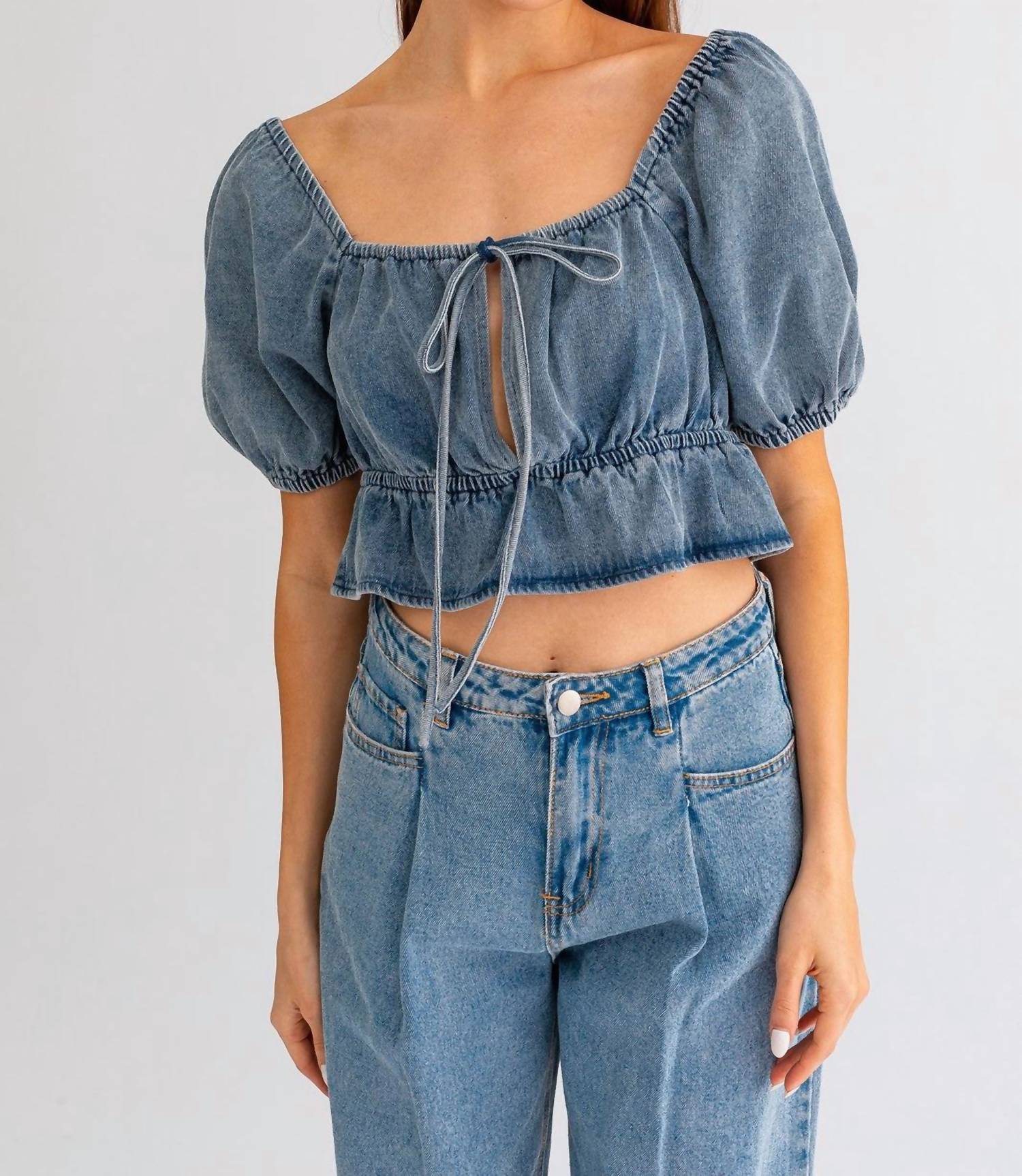 

Топ Dreaming Of Denim из синего денима LE LIS