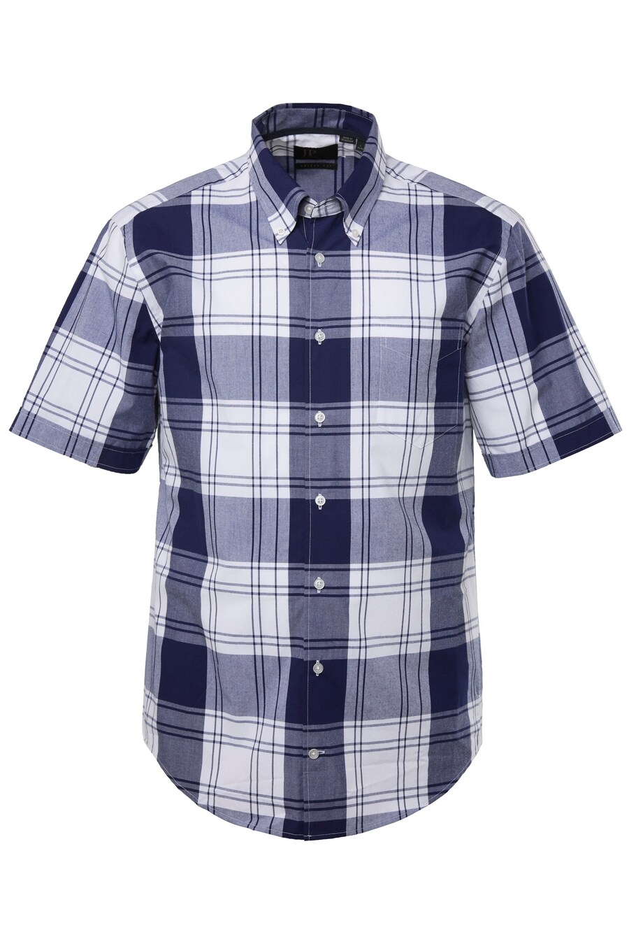 

Рубашка на пуговицах классического кроя JP1880, синий