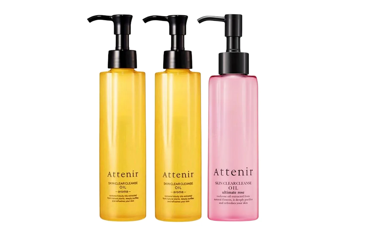 Очищающее масло для сияния кожи Purifying And Nourishing Skin Cleansing Oil 175ml*2+175ml ATTENIR, three-piece set: citrus cleansing oil 175ml*2+розовый cleansing oil 175ml