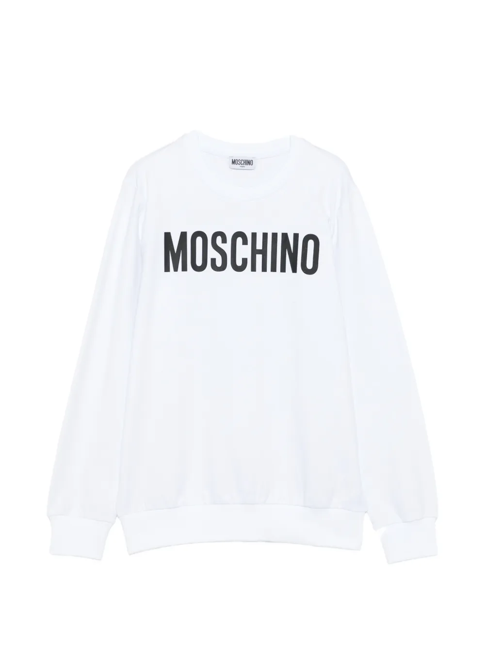 Свитшот с круглым вырезом и принтом логотипа Moschino Kids, белый