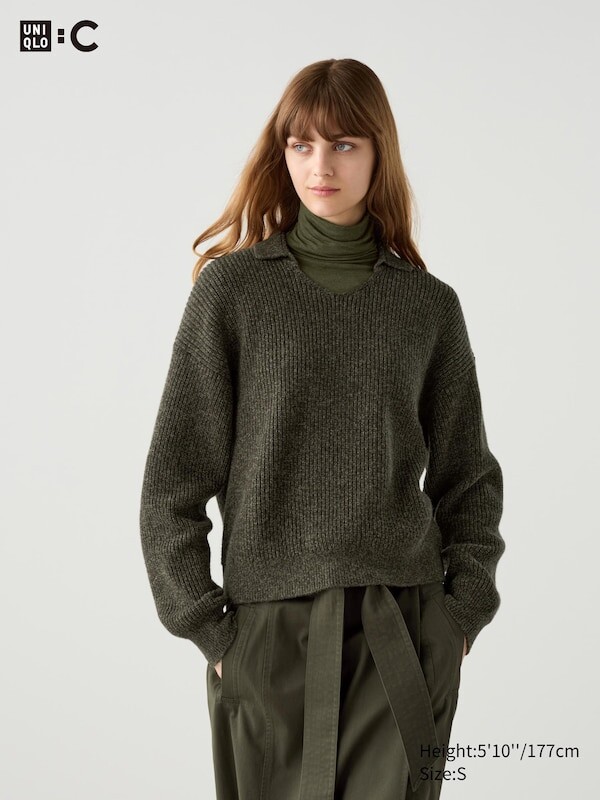 

Джемпер поло Uniqlo, зеленый