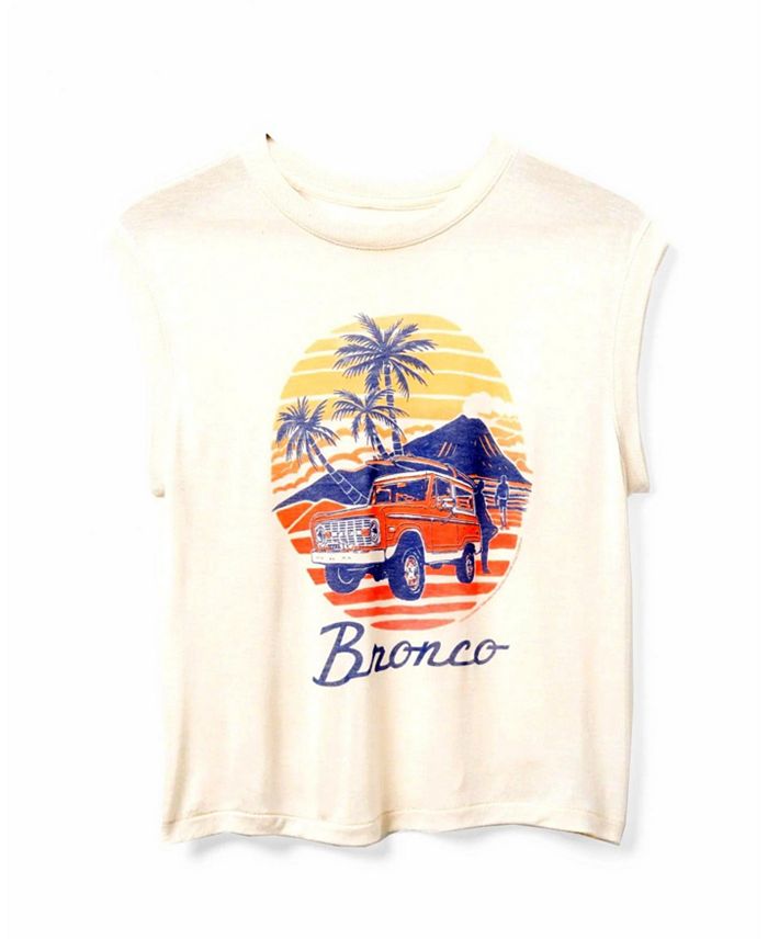 

Женская майка Ford Bronco Sunset Vintage с принтом Junk Food Clothing, коричневый/бежевый