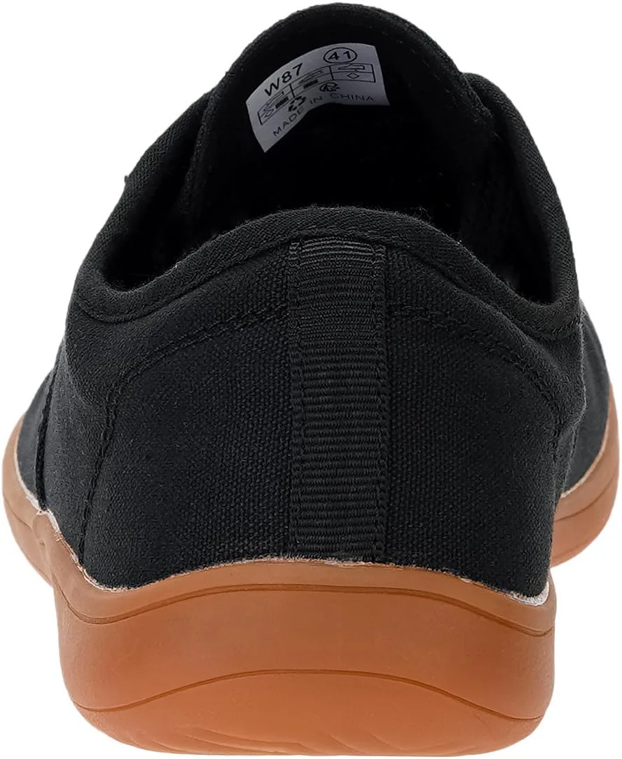 

Мужские широкие кеды WHITIN из холщовой ткани | Подошва с нулевым перепадом | Минималистичная обувь, черный