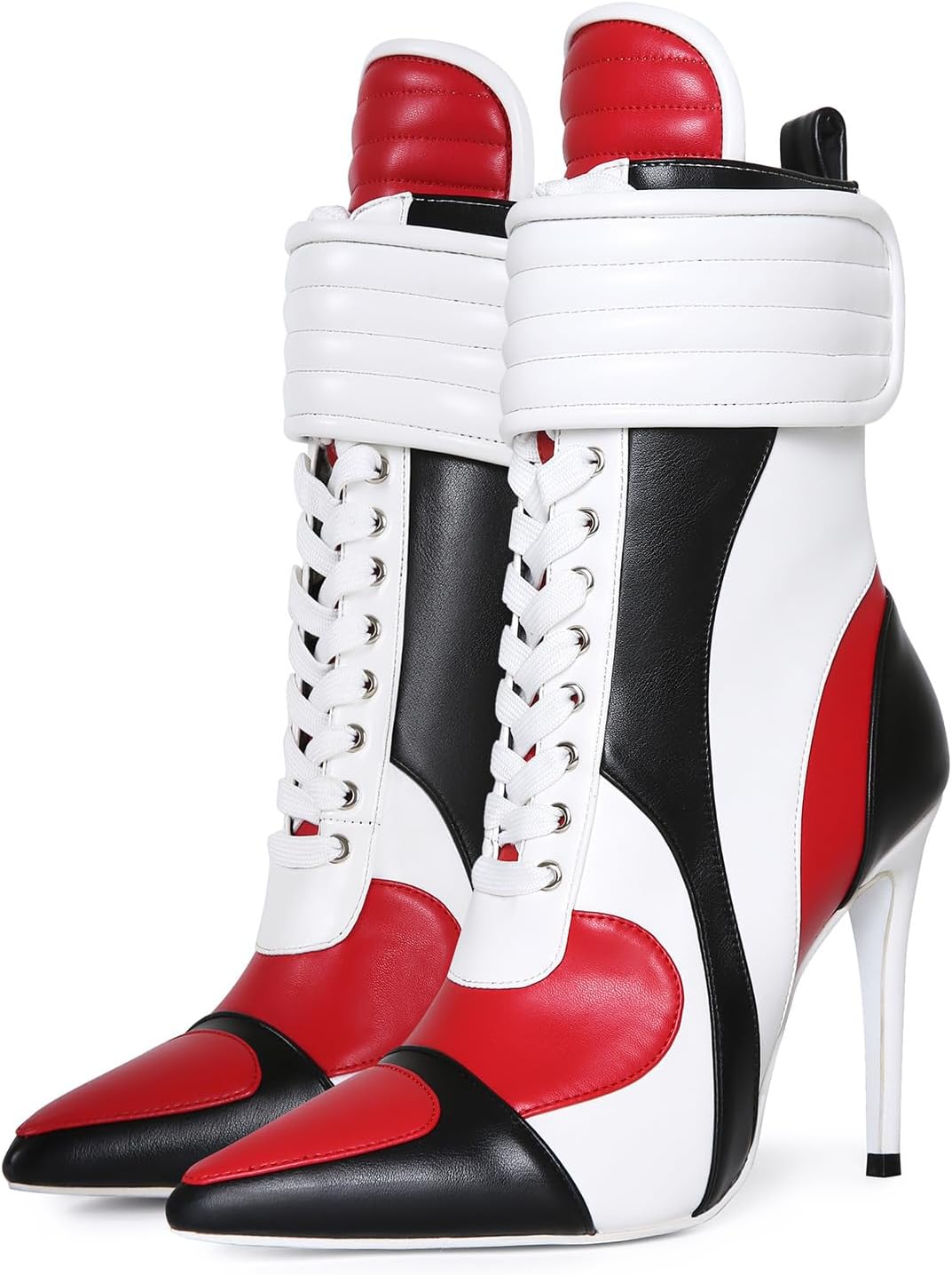 

Баскетбольные ботильоны Stiletto Sport с высоким каблуком, заостренным носком, эластичной тканью, кроссовки на молнии, удобная обувь для женщин и мужчин Maiosfy, Us9