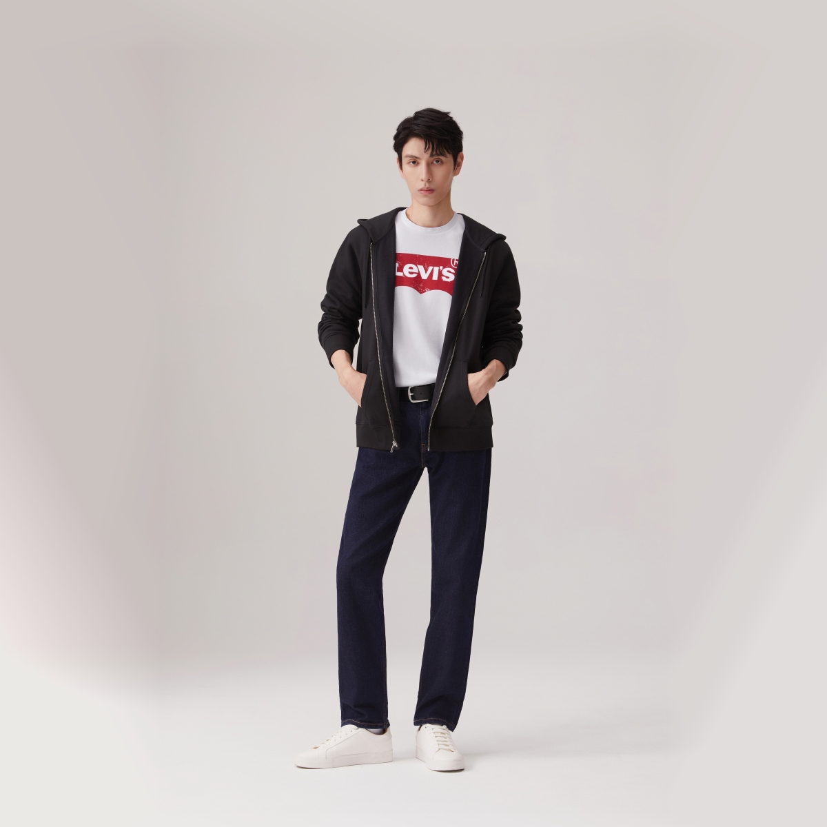Levis Мужские повседневные брюки темно-синего цвета, прямого кроя — фото 4