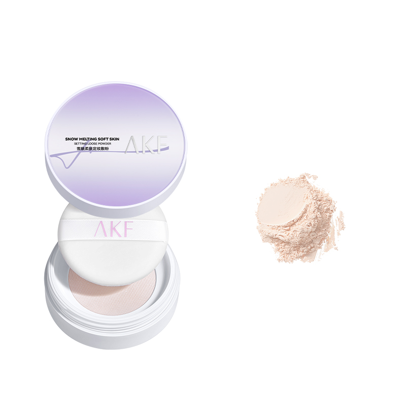 AKF Пудра рыхлая Snow Melt в Honey Pink для контроля жира, без переноса, без эффекта маски, выравнивает тон кожи, фиксирующая, 10 г — фото 4