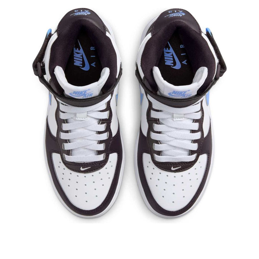 Кроссовки (GS) Nike Air Force 1 Mid EasyOn 'Burgundy Ash White Royal', белый — фото 4