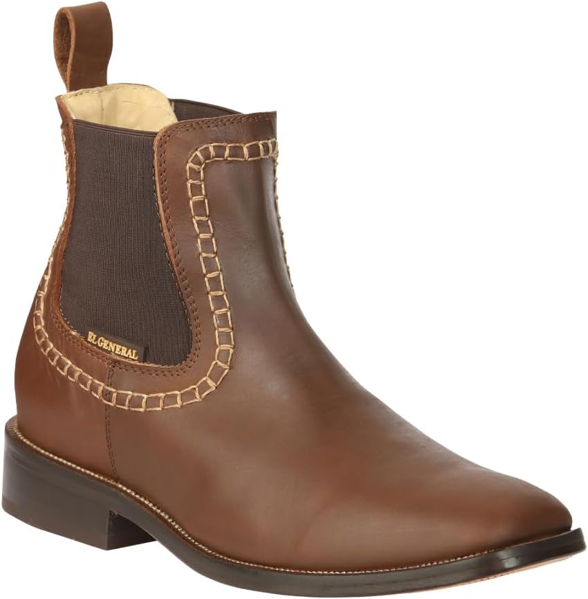 

Мужские кожаные ботинки El General Rodeo Cowboy с квадратным носком Botin Charro 420 Generic, коричневый