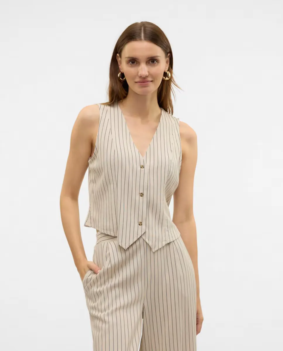 

Женское льняное платье жилет Vero Moda, цвет Crudo