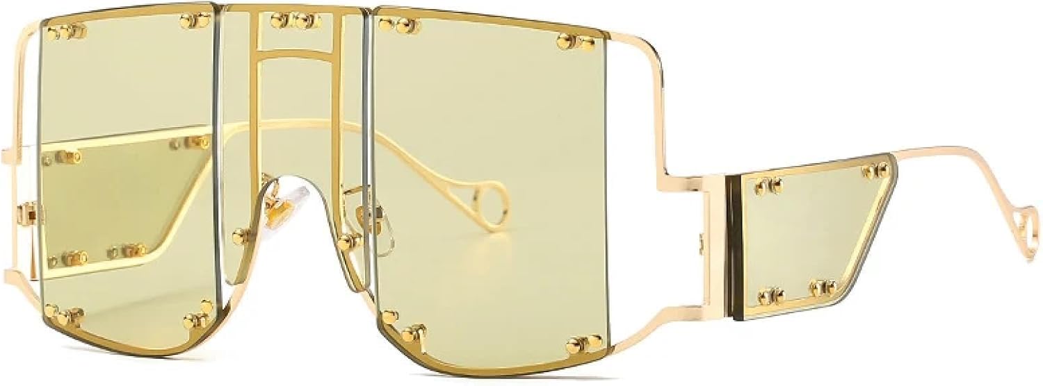 

Роскошные модные солнцезащитные очки в панк-стиле с большой оправой для женщин и мужчин, винтажные, популярные, для путешествий, увеличенного размера, в стиле стимпанк, с защитой от УФ-излучения UV400 TYUVIVO, Olive Green