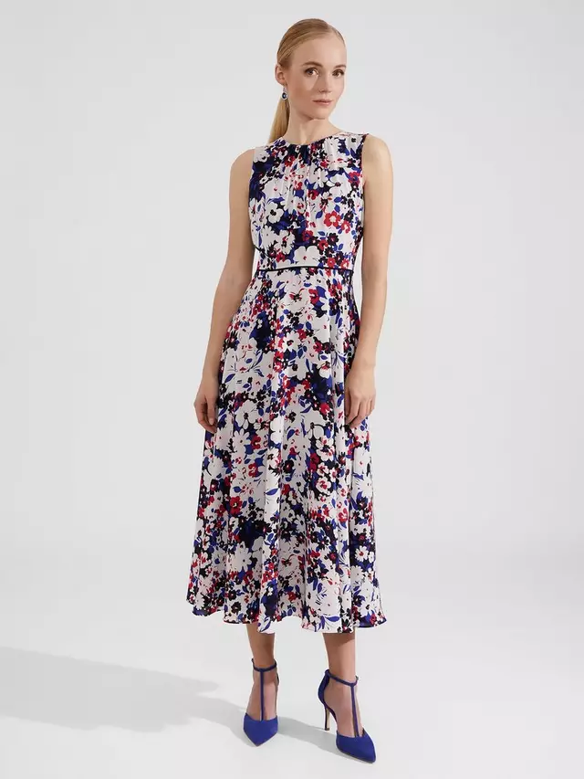 

Платье Hobbs Petite Carly Midi, цвет navy/pink/multi