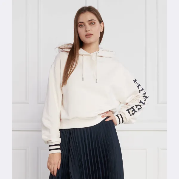 Укороченная толстовка свободного кроя Reg monotype slv Tommy Hilfiger, белый — фото 2