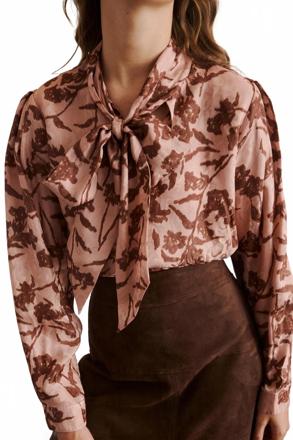 

Tanya Taylor Топ с длинными рукавами Petra, бежевый