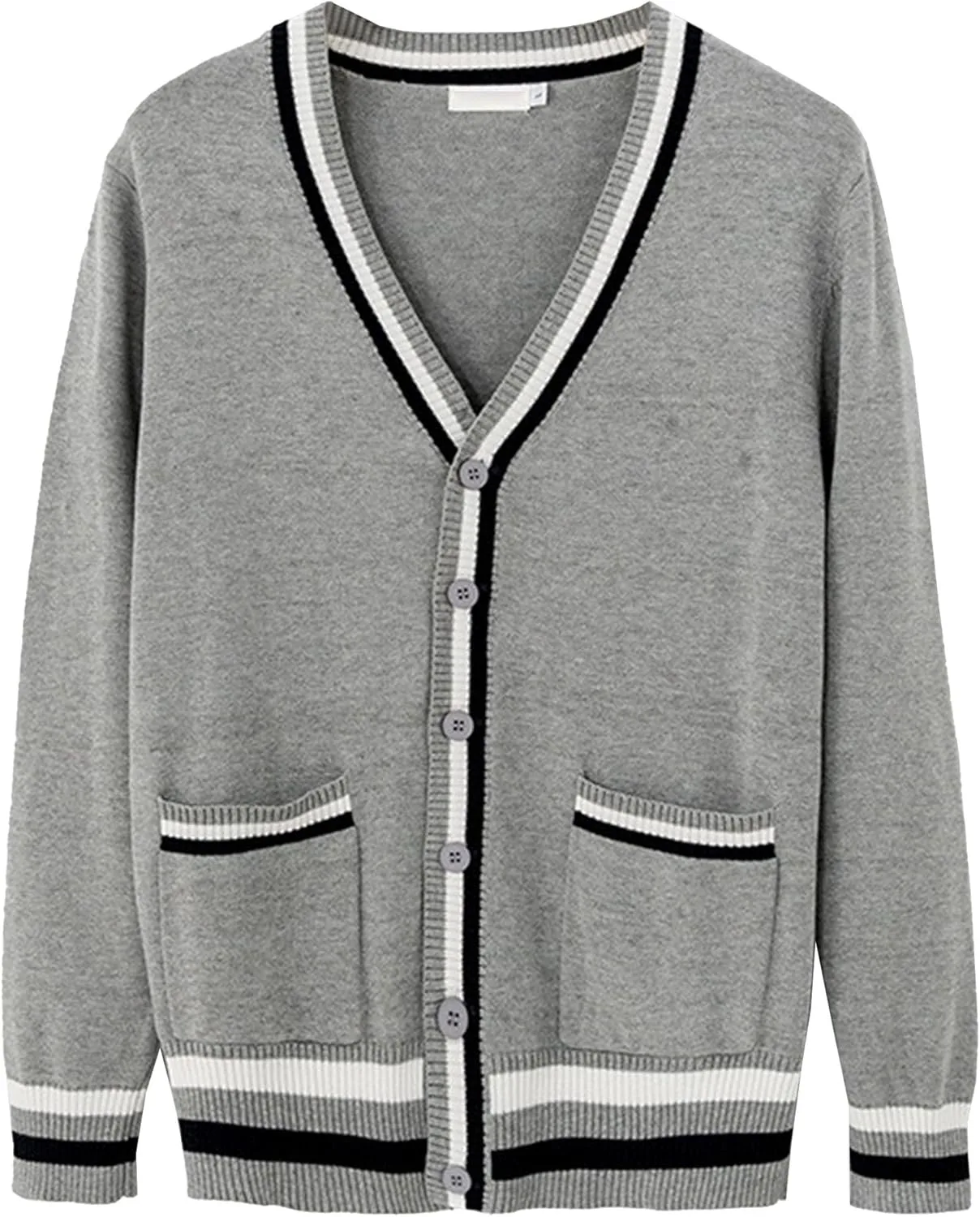 

Мужской вязаный кардиган с V-образным вырезом, Regular Fit, длинный рукав QOAAIE