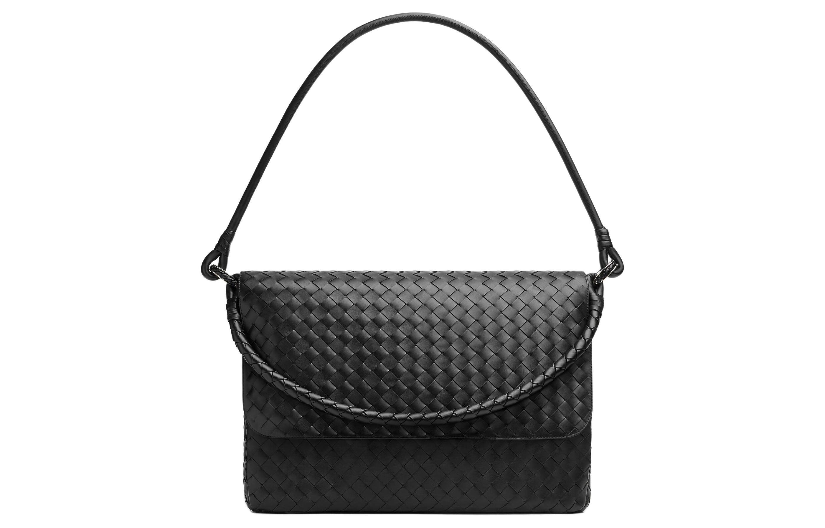 

Кожаная сумка-мессенджер, сумка-хэндбэг, мужская наплечная сумка black Bottega Veneta, Set (Bag+Dust Bag)