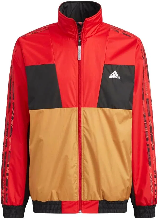 Мужская двусторонняя тканая куртка Adidas к Китайскому Новому году, алая