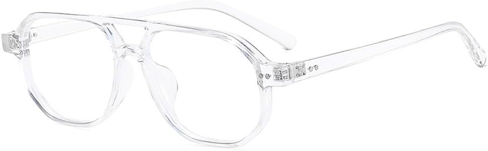 

Винтажные мужские солнцезащитные очки с двойной перемычкой, многоугольными и квадратными линзами, модные женские очки с прозрачными линзами Ocean Lens, солнцезащитные очки с заклепками UV400 WNCKSQ, Transparent Clear