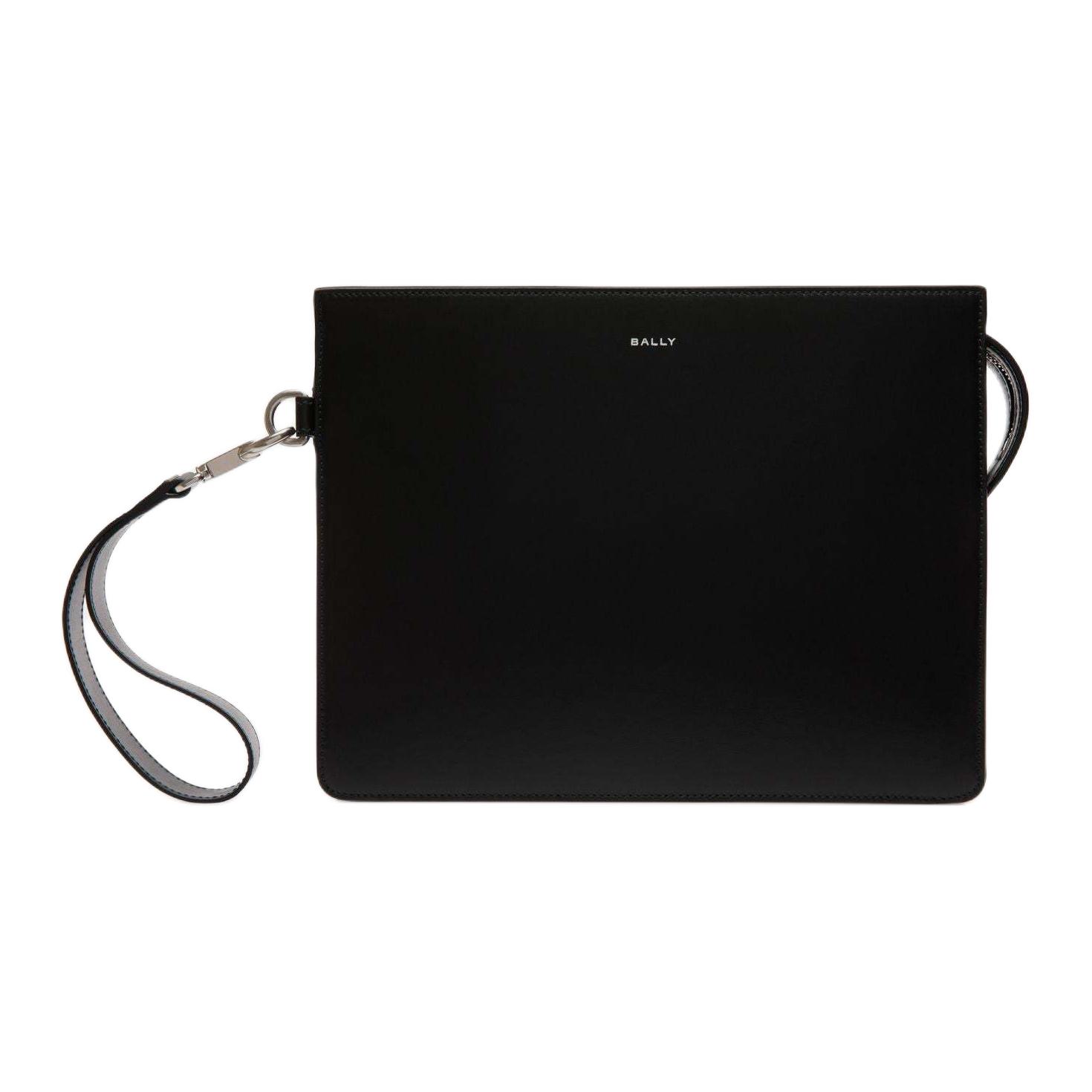 

BALLY Кожаная клатч-сумка для мужчин Black