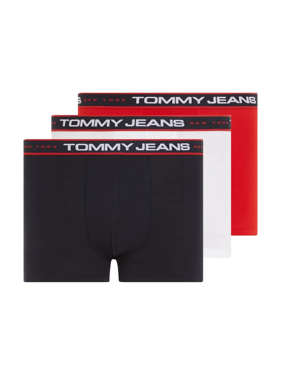 

Tommy Hilfiger Underwear Trunk "3P TRUNK" (3 шт. в упаковке, 3 шт. в упаковке), с логотипом на поясе, малиновый