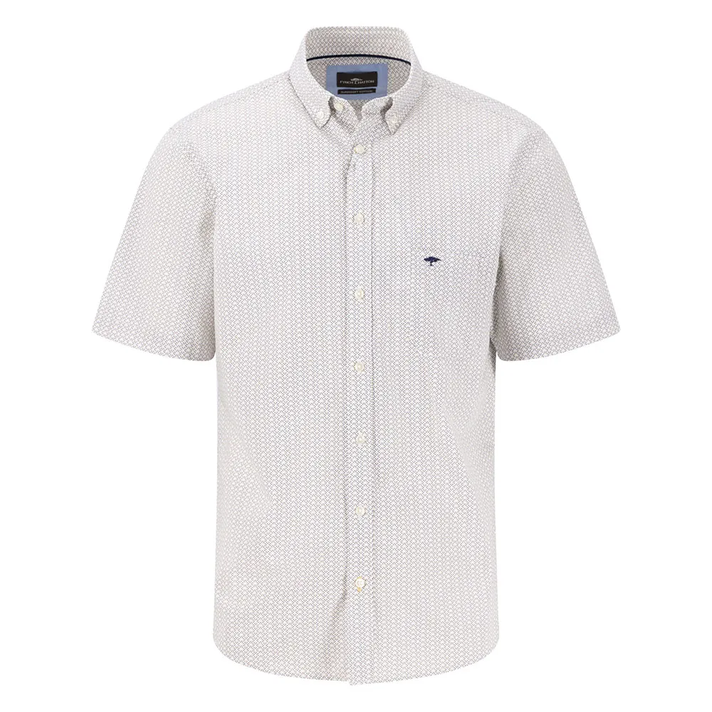

Рубашка с коротким рукавом Fynch Hatton Minimal Poplin Print, белый