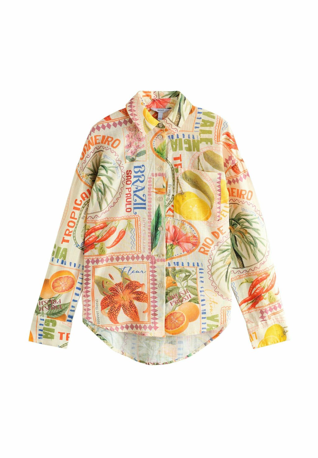 

Блузка на пуговицах LONG SLEEVE Next, бежевый