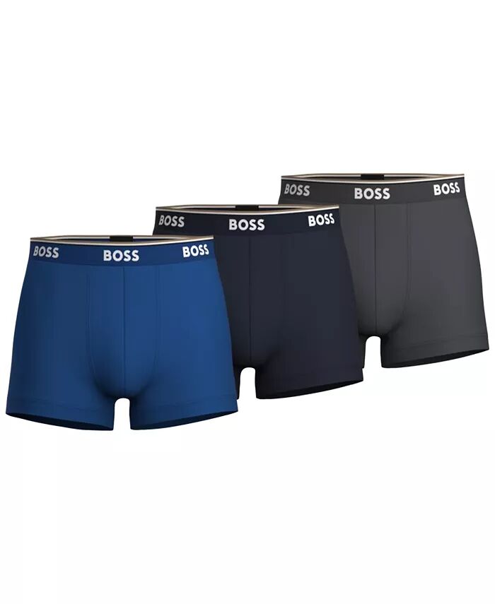 

Мужские боксеры-брифы с логотипом на поясе, 3 шт Hugo Boss, синий