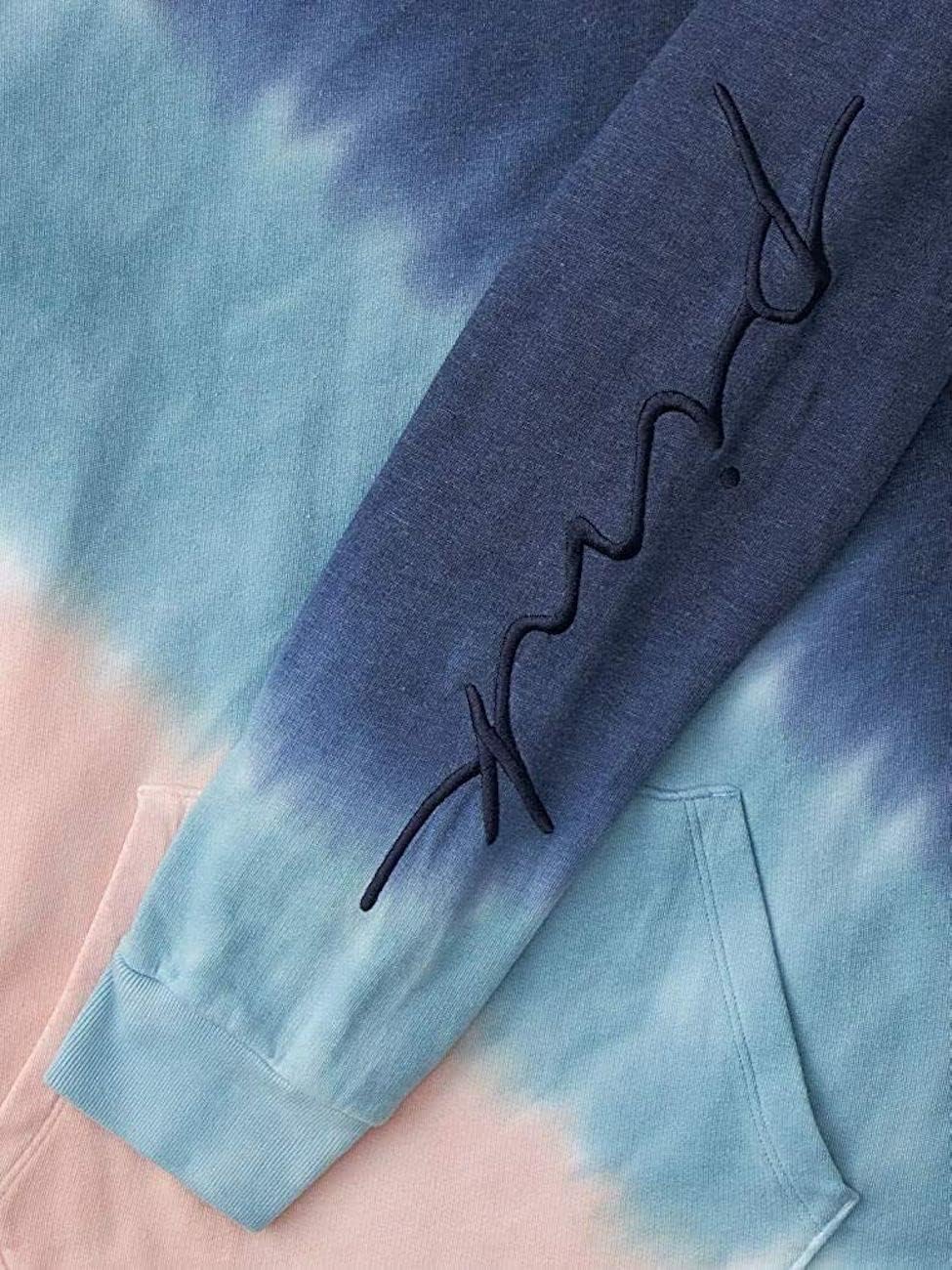 Розовый повседневный худи Campus Pullover Sweatshirt Multi Color Tie Dye размер Victoria's Secret — фото 3