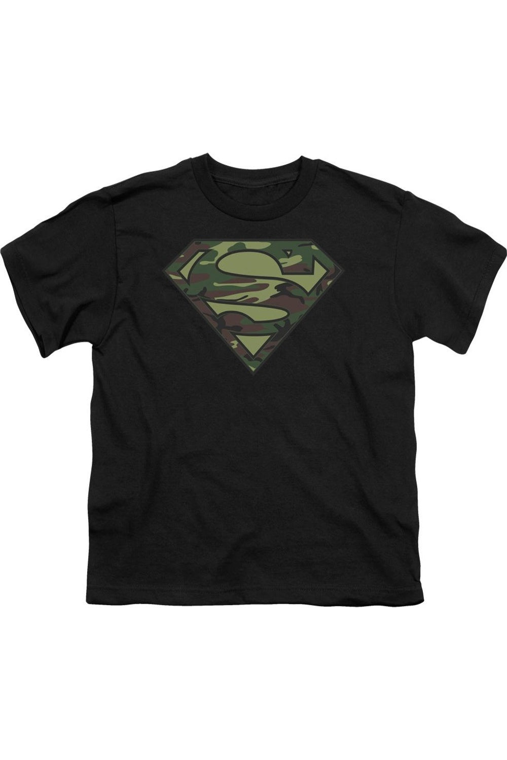 

Футболка с коротким рукавом для детей с камуфляжным логотипом Superman Gildan, черный
