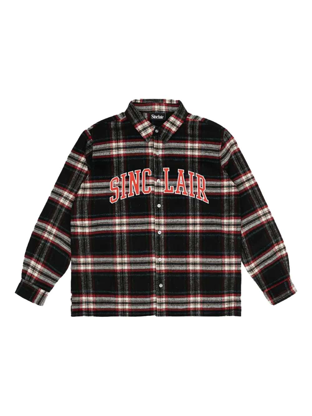 

Фланелевая рубашка с длинными рукавами и аппликацией из тактильного твила Sinclair, черный