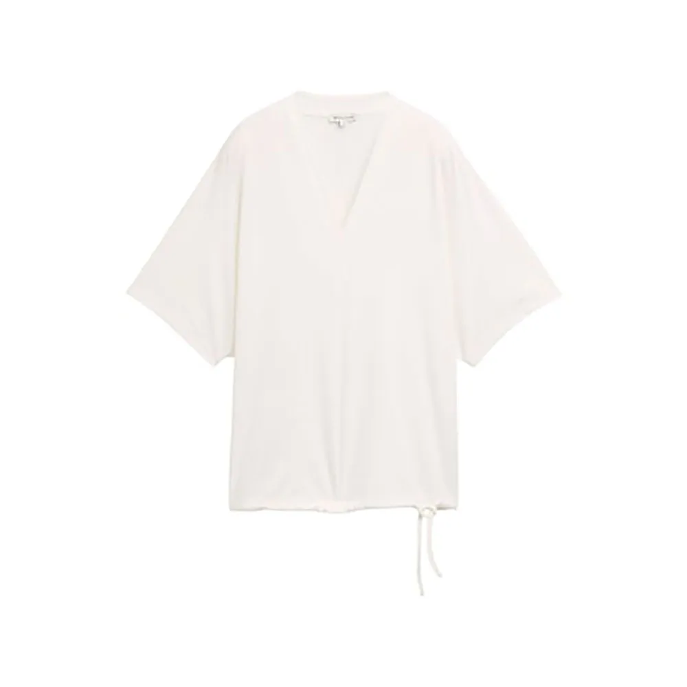 

Футболка с коротким рукавом Tom Tailor Cupro V-Neck, белый