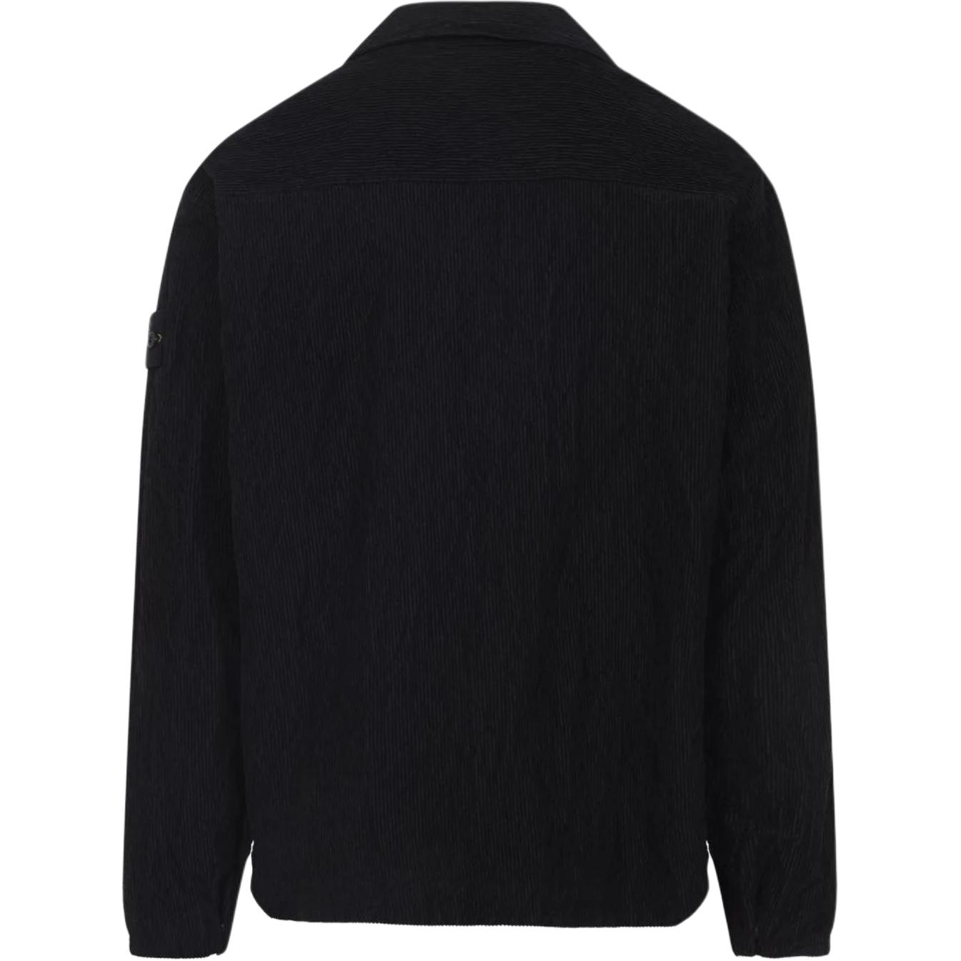 STONE ISLAND Рубашка с накладными карманами из вельвета, Black — фото 3