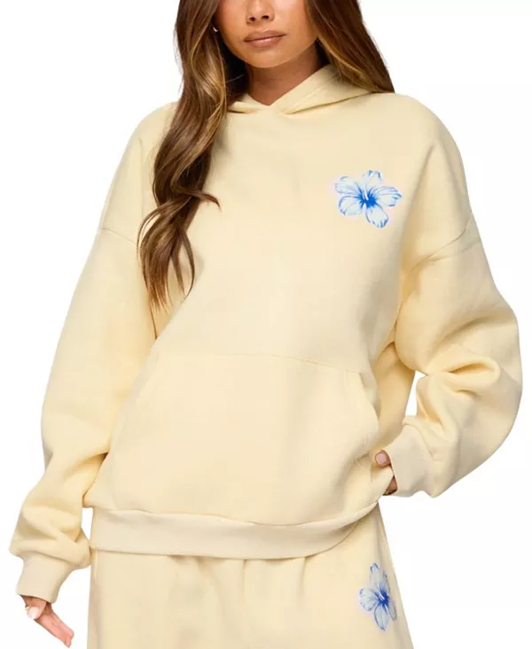 

Худи с тропическим цветением Edikted, желтый