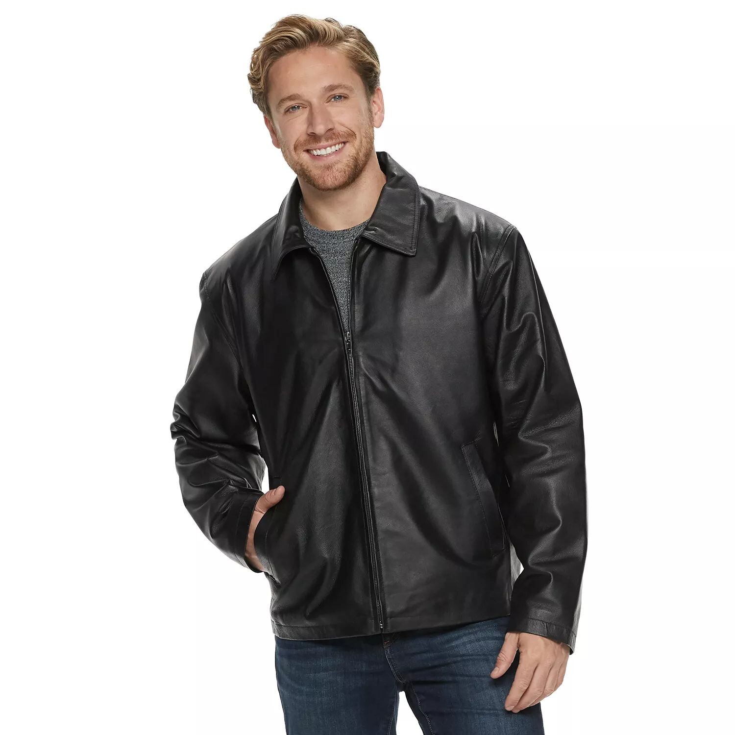 

Мужская винтажная кожаная куртка Vintage Leather, черный